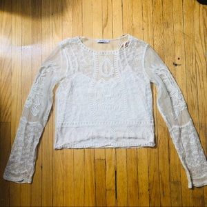 Zara Embroidered Crop Top